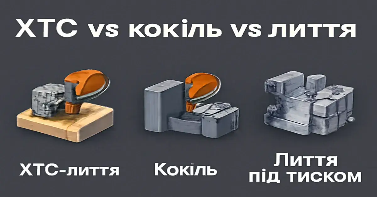 ХТС vs кокіль vs лиття під тиском — порівняння технологій лиття